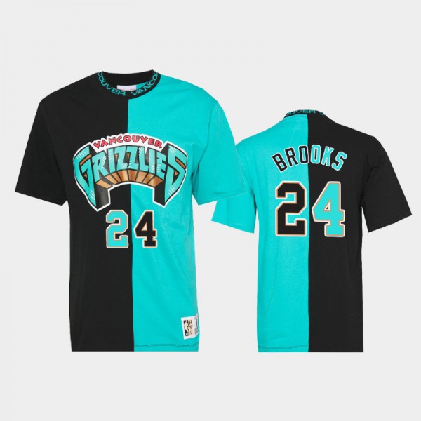 Dillon Brooks Memphis Grizzlies #24 Men's Split Color Two-Tone Classic T-Shirt - Black Teal