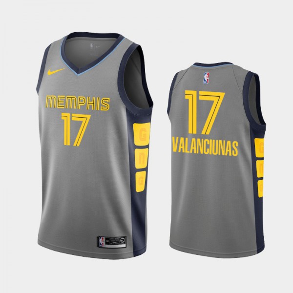 Jonas Valanciunas Memphis Grizzlies #17 Men's City 2019 season Jersey - Gray