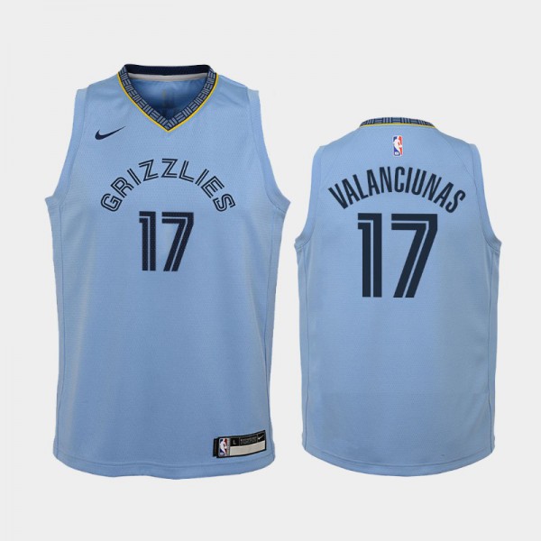 Jonas Valanciunas Memphis Grizzlies #17 Youth Statement 2018-19 Jersey - Blue