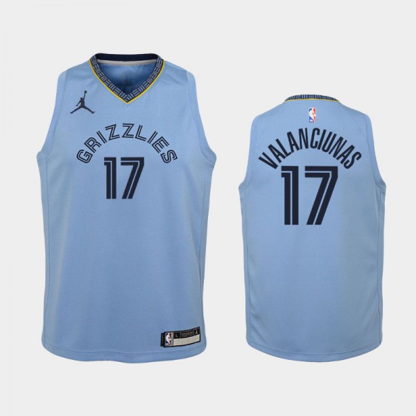 Jonas Valanciunas Memphis Grizzlies #17 Youth Statement 2020-21 Jordan Brand Jersey - Light Blue