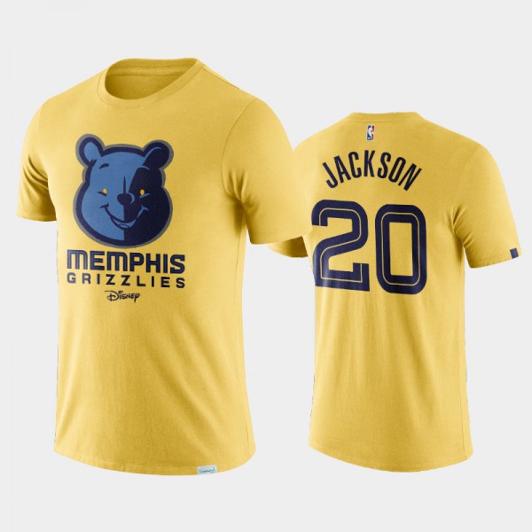 Josh Jackson Memphis Grizzlies #20 Men's Disney X NBA Logo Offseason Resuming T-Shirt - Yellow