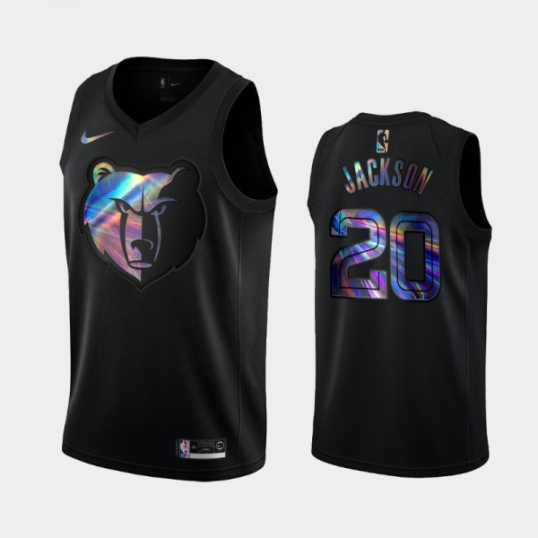 Josh Jackson Memphis Grizzlies #20 Men's Iridescent Logo Holographic HWC Limited Jersey - Black